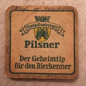 50s 60s Vintage West German Fiber Bar Coaster MCM